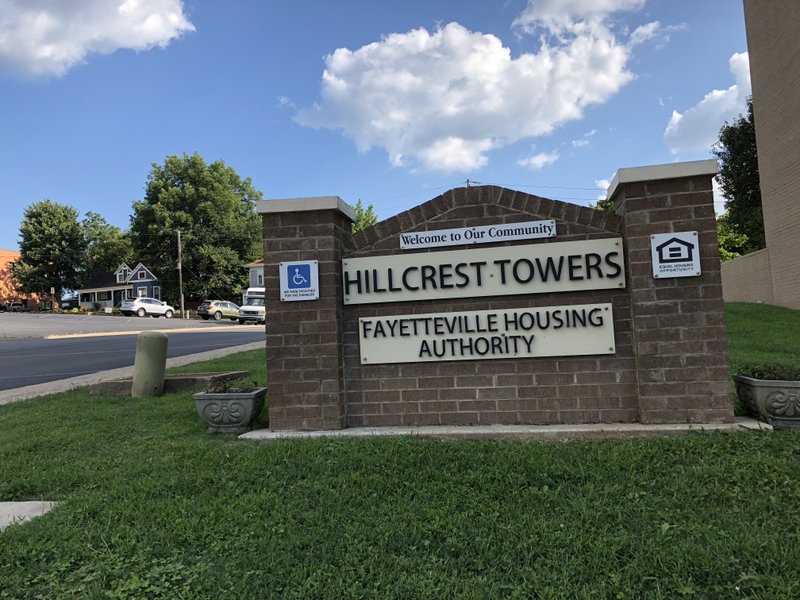 NWA Democrat-Gazette/STACY RYBURN The Fayetteville Housing Authority, with its offices at Hillcrest Towers, 1 N. School Ave., is seen Wednesday.