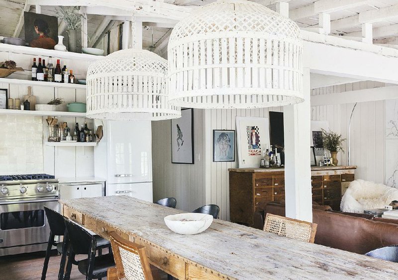 In the kitchen in the home of Leanne Ford, the designer and star of HGTV’s "Restored by the Fords" deviated only slightly from her favorite bright white when decorating her Los Angeles home.