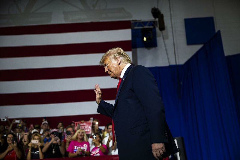 President Donald Trump speaks at a campaign rally Saturday evening outside Columbus, Ohio, hours after criticizing LeBron James. Melania Trump’s spokesman said the first lady supported James and the “good things” he was doing. 