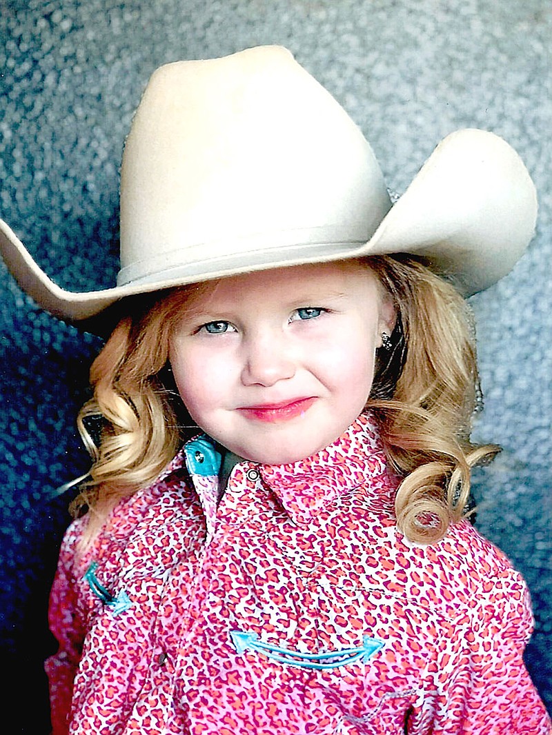 Submitted photo Lil' Miss contestant Langley Jones is the 4-year-old daughter of Jon David and Jessica Jones, of Lincoln. She will compete in the 2018 Lincoln Riding Club royalty pageant Wednesday, Aug. 8, at 7 p.m. at the Lincoln Square prior to the street dance which gets underway at 8 p.m.