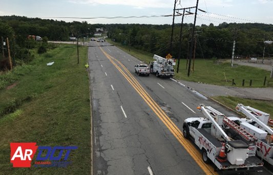 A tractor-trailer closed an exit off Interstate 440 and part of a state highway in Little Rock won Wednesday, Aug. 8, 2018.