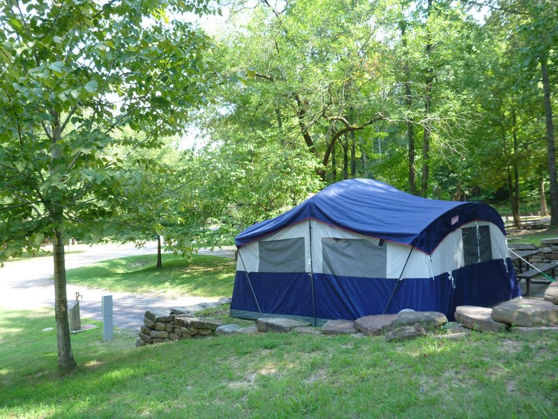 A tent is seen at the Buffalo Point campground in the photo provided by the National Park Service. 