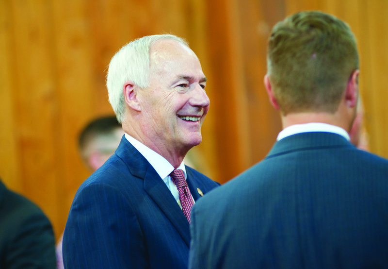 A Banner-News file photo shows Governor Asa Hutchinson in Magnolia during a June 28 Golden Triangle Economic Development Council event.