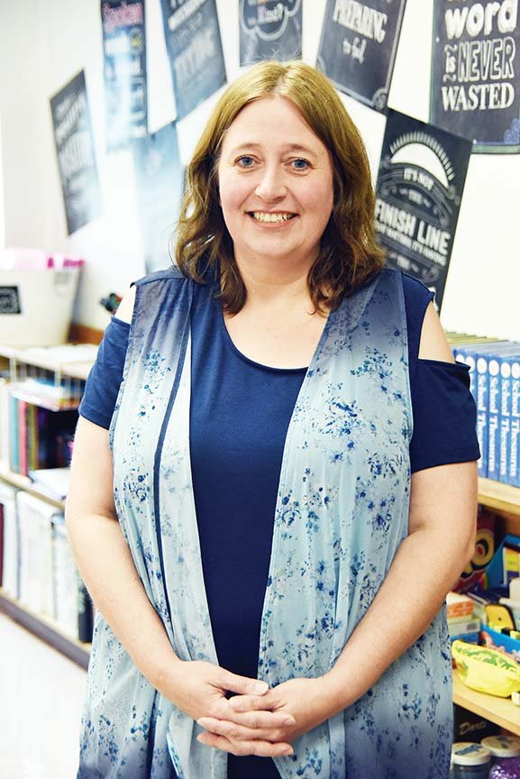 Janel Bargar stands in her classroom at Mayflower Middle School while preparing for the 2018-19 school year, which starts Monday. Bargar is the 2018 Mayflower Middle School Teacher of the Year.