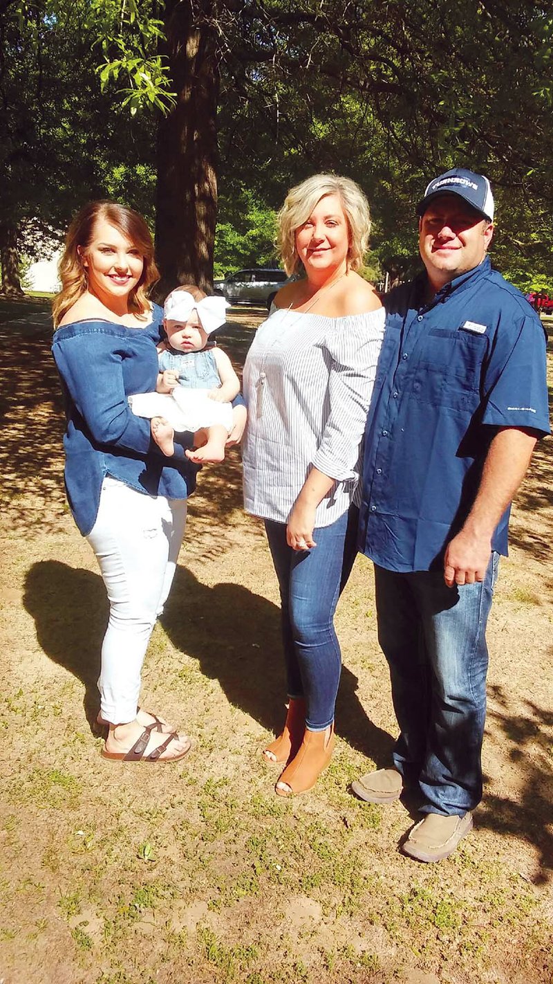 The Billy Kyle family of Augusta is the 2018 Woodruff County Farm Family of the Year. The family includes, from left, Brooklyn Brownderville and her 1-year-old daughter, Atley Langford; and Nancy and Billy Kyle. Not shown are Kelby Bolling and her husband, John, and Sidney Brownderville.