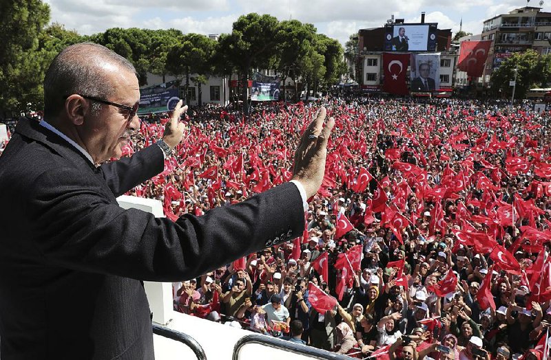 “You cannot tame our people with threats,” Turkish President Recep Tayyip Erdogan said of the U.S. while addressing supporters Saturday in Ordu.