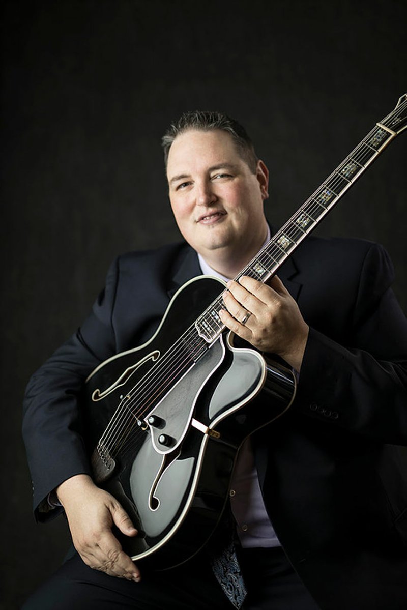 Courtesy Photo Acclaimed jazz musician Ted Ludwig brings his unique seven-string guitar and his trio of Arkansas Jazz Hall of Fame inductees to Haxton Road Studios in Bentonville on Aug. 17 to close out the KUAF Summer Jazz Concert Series.