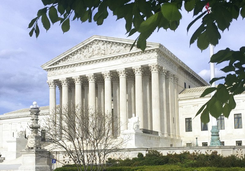 FILE - This April 23, 2018 file photo shows the Supreme Court in Washington. For years, the country's immigration courts have been besieged by ballooning dockets, lengthy backlogs and a lack of resources. Now, they face a new challenge after a Supreme Court ruling called into question the validity of documents the U.S. government has used for years to deport immigrants back to their countries. (AP Photo/Jessica Gresko, File)