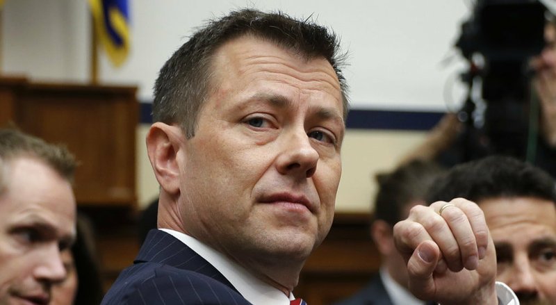 FILE - In this July 12, 2018 file photo, FBI Deputy Assistant Director Peter Strzok is seated to testify before the the House Committees on the Judiciary and Oversight and Government Reform during a hearing on "Oversight of FBI and DOJ Actions Surrounding the 2016 Election," on Capitol Hill in Washington. His lawyer said he was fired late Friday by FBI Deputy Director David Bowdich. (AP Photo/Evan Vucci)

