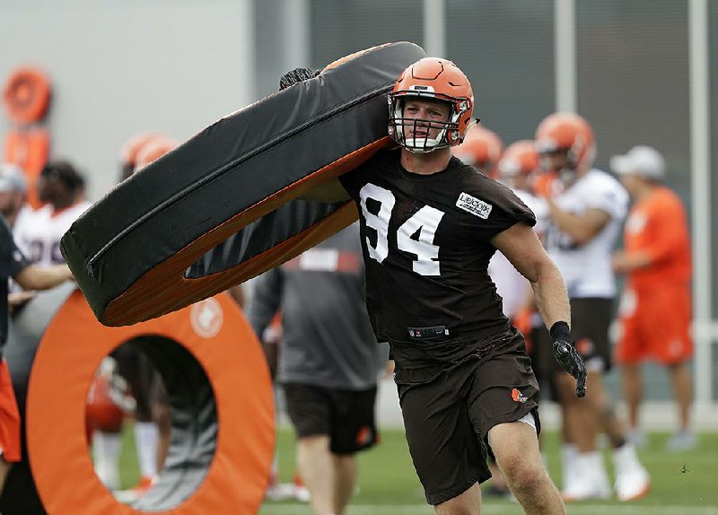Cleveland Browns defensive end Carl Nassib has been working on his pass rushing skills in camp, but Nassib’s grandmother thinks he should also work on his language.
