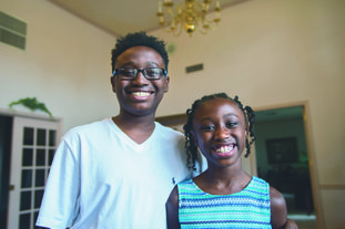 Corey “C.J.” Hunter Jr. (left), 12, along with his 9-year-old sister Caleigh. 