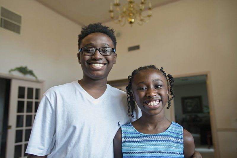 Corey “C.J.” Hunter Jr. (left), along with his 9-year-old sister Caleigh. The 12-year-old on the night of Aug. 1 performed a perfect Heimlich maneuver on Caleigh as she nearly choked to death on a small piece of candy while their parents slept upstairs. The boy had no formal training and said he only learned of the technique by watching the Disney Channel on TV.