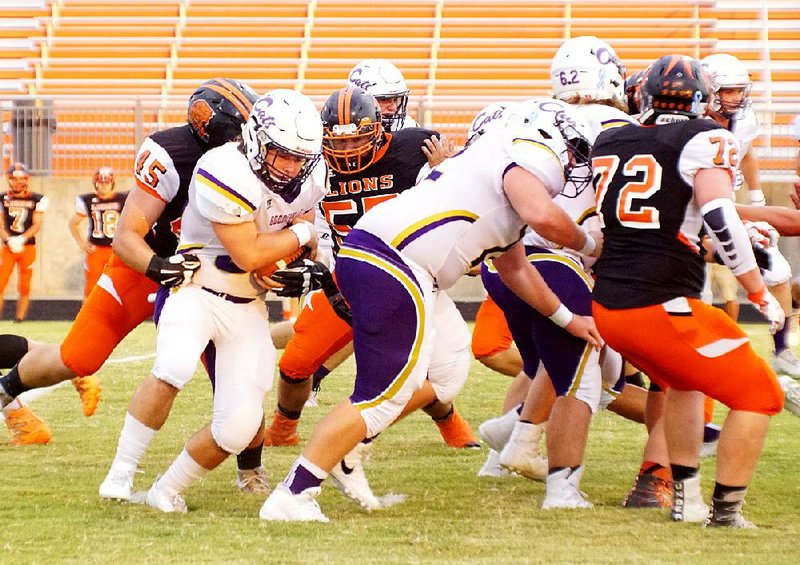 Booneville fullback Carson Ray (left) rushed for 637 yards and a team-high 15 touchdowns last season as a junior. The Bearcats open the season Aug. 24 at home against Clarksville.  