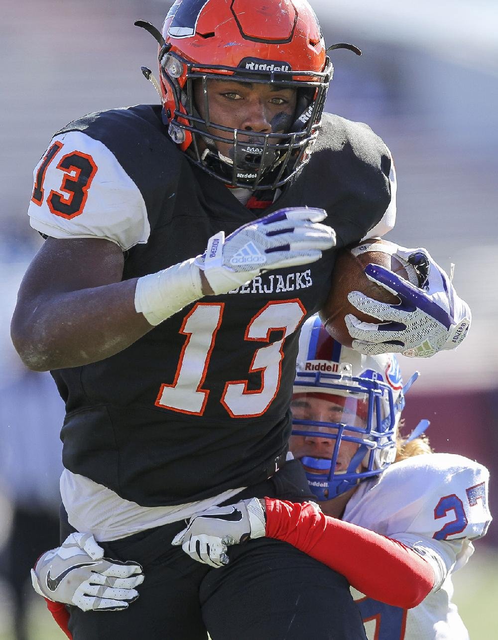 Treylon Burks 13 Warren High School Lumberjacks Orange Football Jersey 1 —  BORIZ