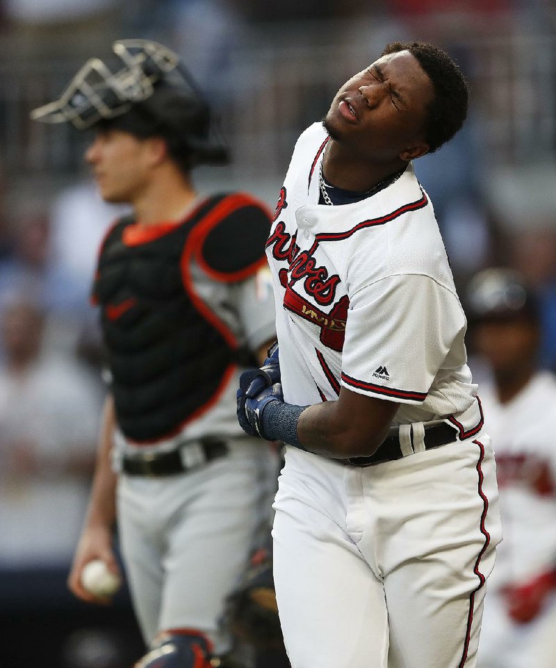 X-rays on Acuna's elbow negative after Braves star hit by pitch - ESPN