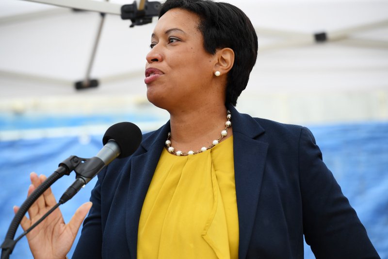 Washington Mayor Muriel Bowser speaks at a groundbreaking for a family housing facility on July 6, 2017 in Washington. M