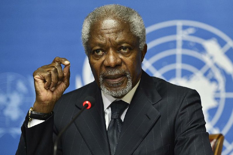 Kofi Annan was credited with revitalizing the United Na- tions’ institutions, shaping what he called a new “norm of humanitarian intervention.”