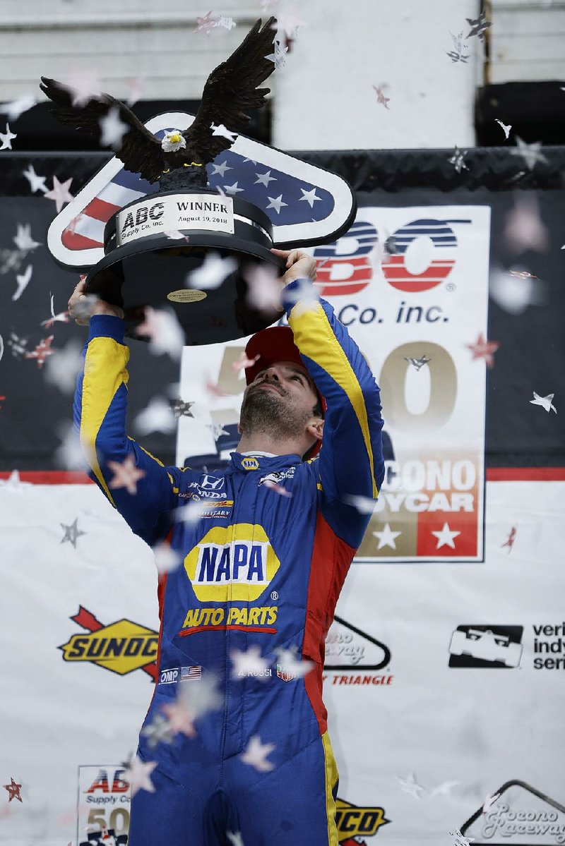 Alexander Rossi led 180 of 200 laps at the IndyCar ABC Supply 500 at Pocono Raceway in Long Pond, Pa.