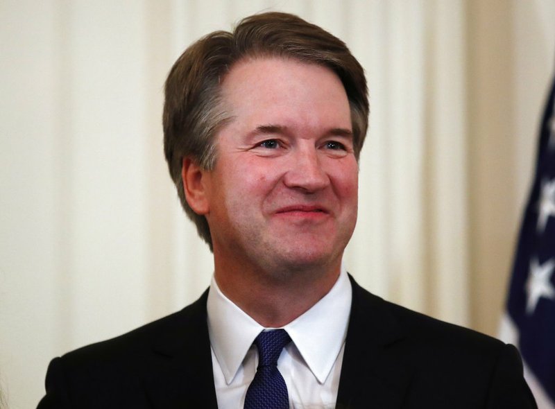 FILE - In this July 9, 2018, file photo, Judge Brett Kavanaugh, President Donald Trump's Supreme Court nominee stands in the East Room of the White House in Washington. Kavanaugh suggested that attorneys preparing to question President Bill Clinton in 1998 seek graphic details about the president's sexual relationship with Monica Lewinsky. (AP Photo/Alex Brandon, File)

