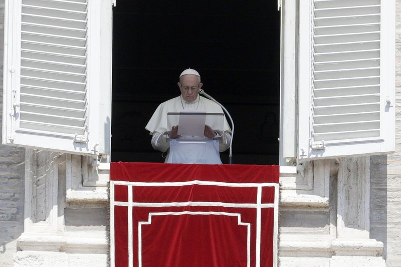 The Associated Press POPE PRAYER: In this Sunday photo, Pope Francis prays for the victims of the Kerala floods during the Angelus noon prayer in St.Peter's Square, at the Vatican. Pope Francis has issued a letter to Catholics around the world condemning the "crime" of priestly sexual abuse and cover-up and demanding accountability, in response to new revelations in the United States of decades of misconduct by the Catholic Church.