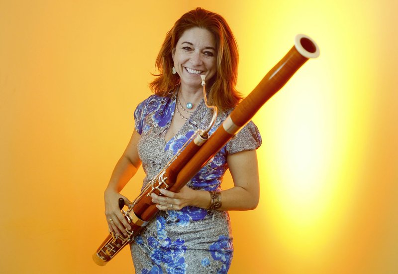 NWA Democrat-Gazette/DAVID GOTTSCHALK Lia Uribe first started playing the bassoon as a pre-teen. Today, she's assistant professor of bassoon at the University of Arkansas and principal bassoonist of the Symphony Orchestra of Northwest Arkansas and the Arkansas Philharmonic Orchestra, and a member of the Lyrique Quintette.