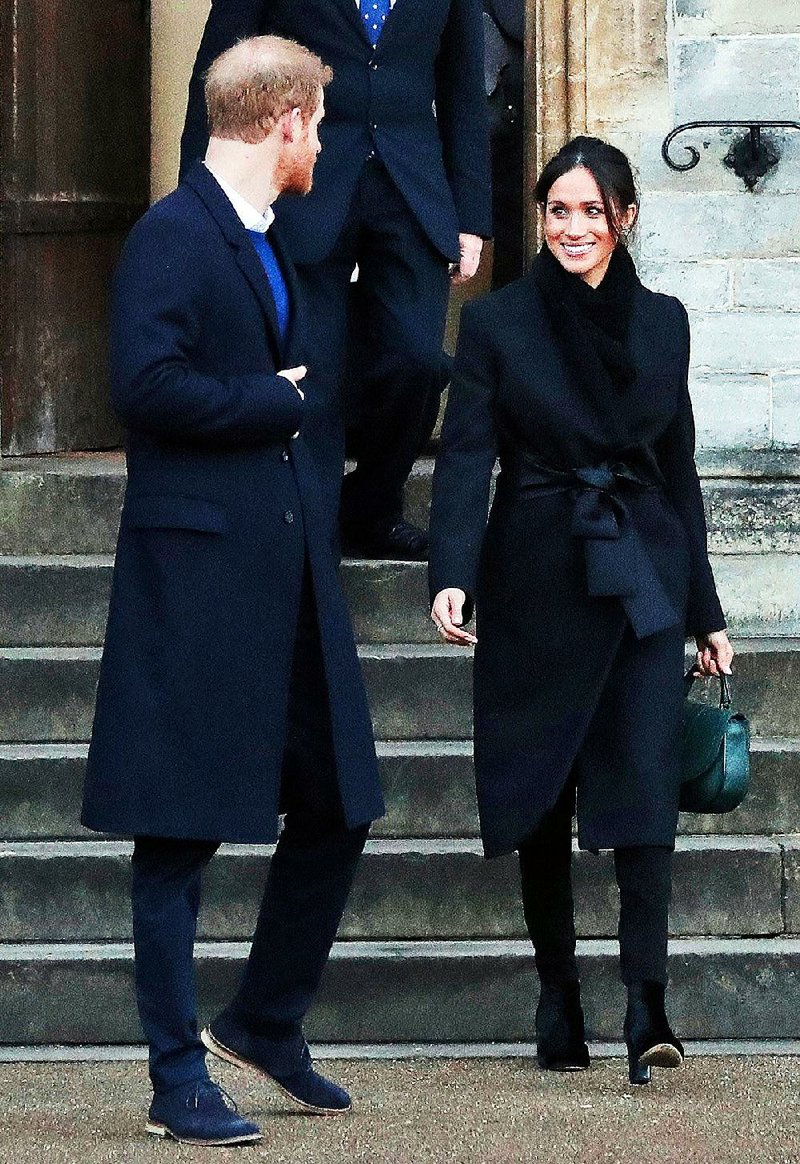In this January file photo, Britain’s Prince Harry and his then-fiancee Meghan Markle leave after a visit to Cardiff Castle in Cardiff, Wales. When Meghan wore jeans from the Hiut Denim Company, there was worldwide publicity about a firm in Wales which started to re-employ workers displaced when the local factory closed, helping small companies like Hiut buck the globalization trend. 