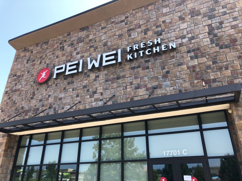 The exterior of Pei Wei Asian Kitchen at the Promenade at Chenal, 17701 Chenal Parkway, in Little Rock.
