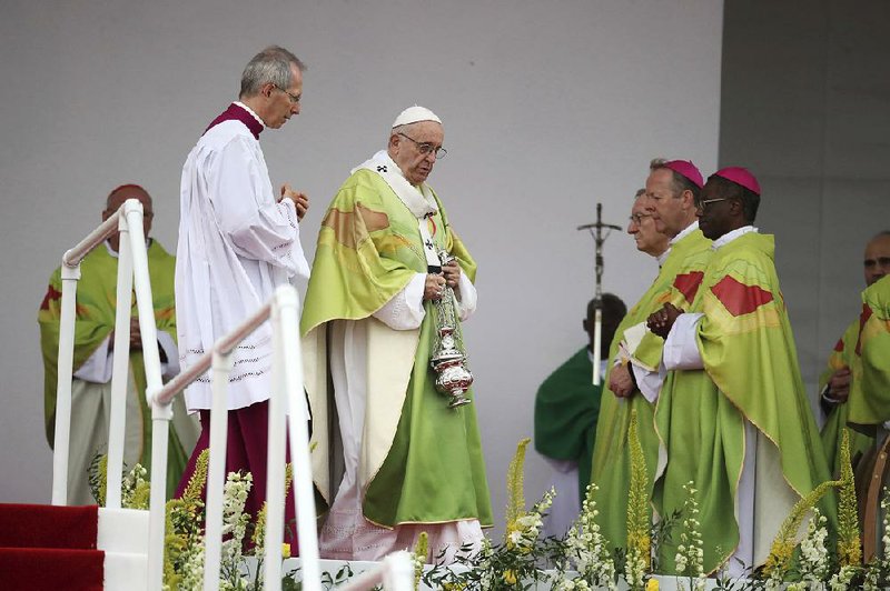 Pope Francis celebrates the closing Mass at the World Meeting of Families on Sunday at Phoenix Park in Dublin.