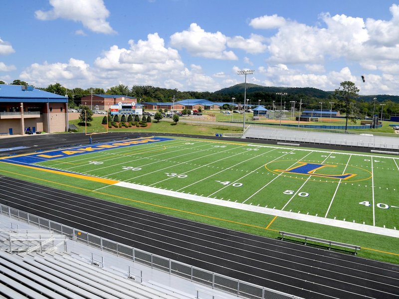 The Sentinel-Record/Grace Brown CHICK AUSTIN FIELD AT LAKESIDE STADIUM: The Lakeside School District approved the purchase of a new turf field for $364,769 ahead of Friday's football season opener against Lake Hamilton.