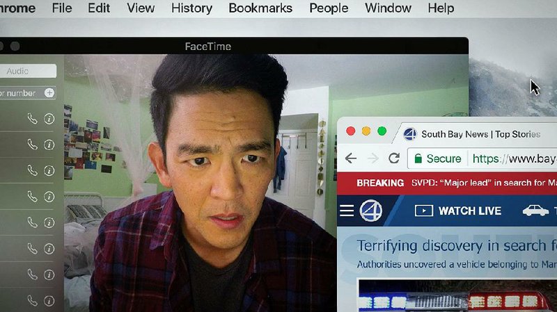 Widower David (John Cho) frantically looks for online clues to his 16-year- old daughter’s disappearance in Aneesh Chaganty’s cyber-thriller Searching.