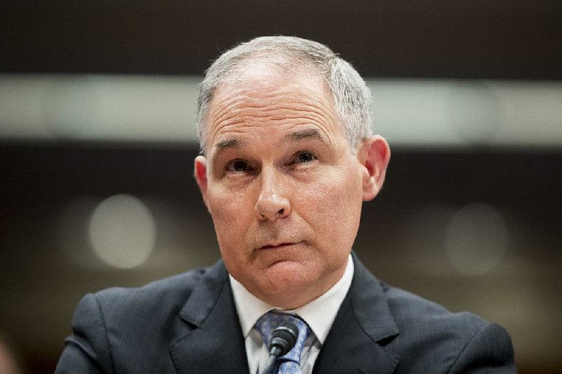 In this May 16, 2018 file photo, Environmental Protection Agency Administrator Scott Pruitt appears before a Senate Appropriations subcommittee on the Interior, Environment, and Related Agencies on budget on Capitol Hill in Washington. 