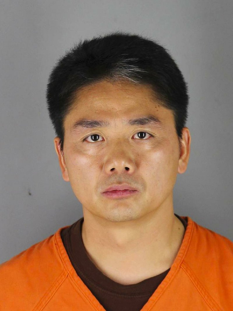 This 2018 file photo provided by the Hennepin County Sheriff's Office shows Chinese billionaire Liu Qiangdong, also known as Richard Liu, the founder of the Beijing-based e-commerce site JD.com, who was arrested in Minneapolis on suspicion of criminal sexual conduct, jail records show. 