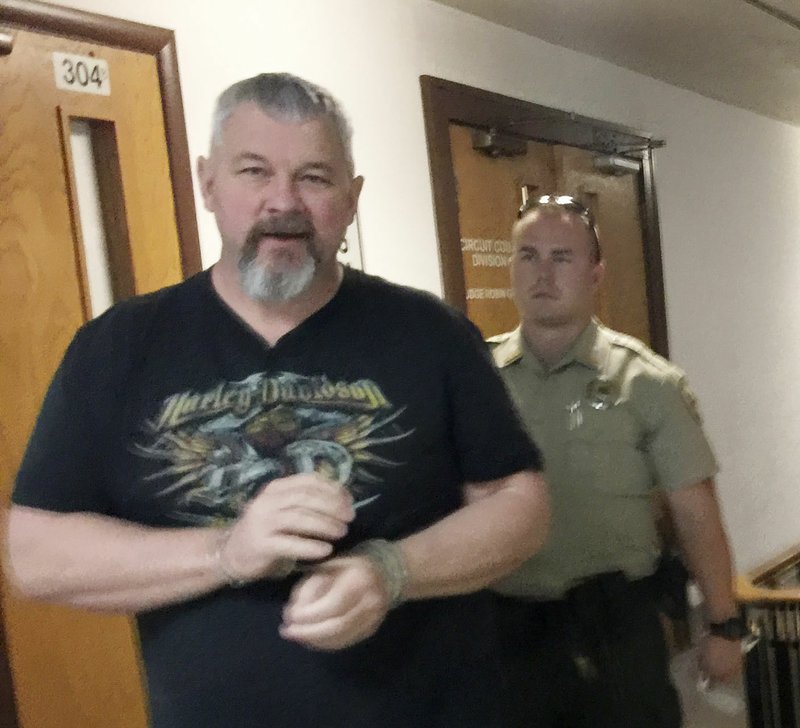 Michael Doll, 52, of Jasper, Mo. will be allowed at represent himself in his attempted murder case. Doll was escorted Monday, June 19, 2017 by sheriff's deputies from the courtroom after his court appeared