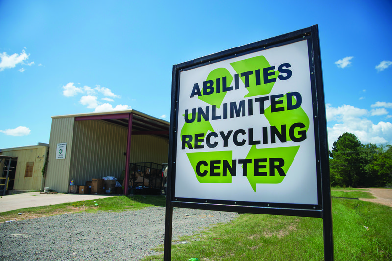The Abilities Unlimited Recycle Center just off W. University Street in Magnolia.