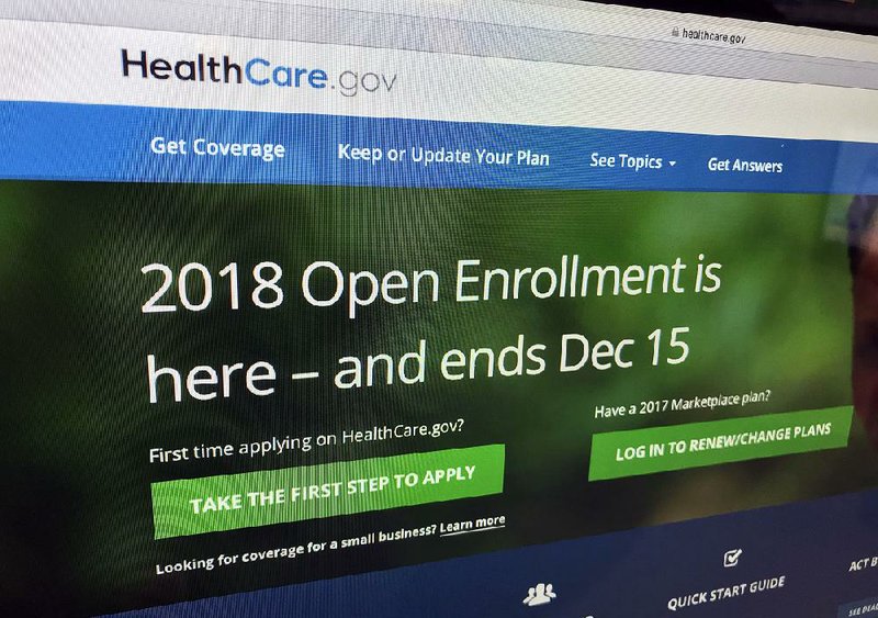 The healthcare.gov website is pictured in 2017. An analysis projects only modest premium increases next year in the government health program. 