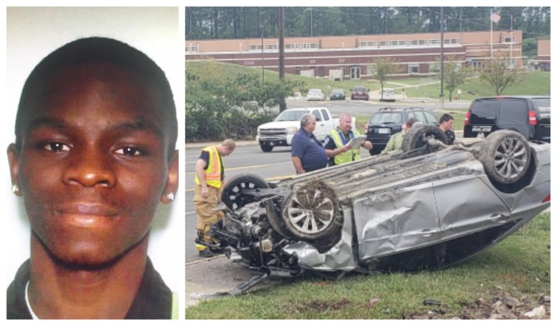 Left: 19-year-old Gystin Michael Parker of Riverdale, Ga. (Photo courtesy of Hot Springs Police Department)
Right: The Sentinel-Record/Grace Brown One of two vehicles involved in a fatal collision on Albert Pike on Wednesday.