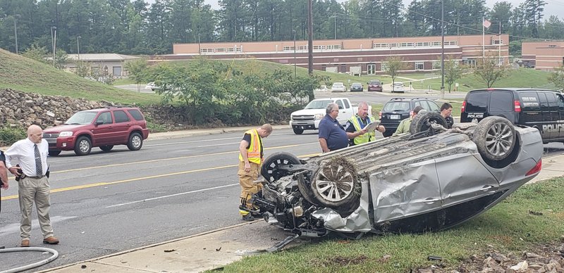 The Sentinel-Record/Grace Brown
One of two vehicles involved in a fatal collision on Albert Pike on Wednesday.