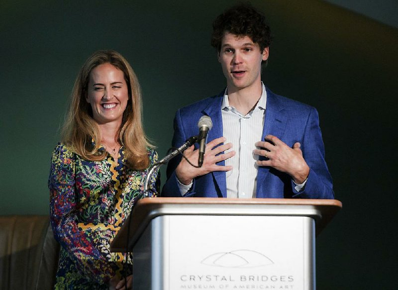 Olivia and Tom Walton represented the Walton Foundation at Thursday’s news conference in Bentonville. Olivia Walton said the Momentary “started with a vision to showcase and celebrate the art and music of our times.” 