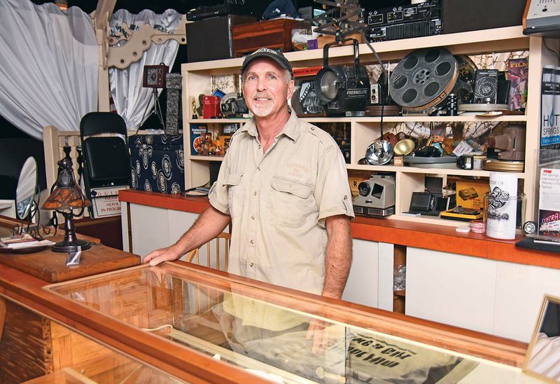 Bill Volland, director and founder of the annual Hot Springs International Horror Film Festival, stands behind the memorabilia counter at the Central Theater in Hot Springs. The festival will begin Thursday. 
