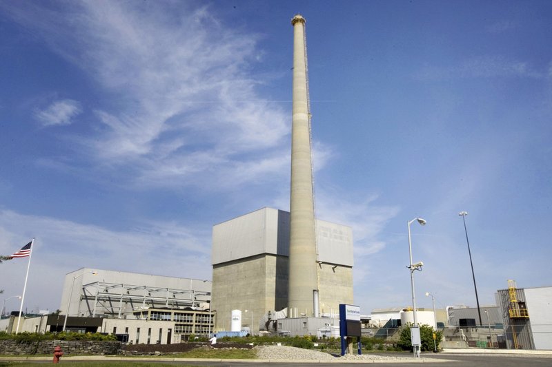 FILE - This 2010 file photo shows Exelon Corp.'s Oyster Creek Generating Station, a nuclear power plant in Lacey Township, N.J. America&#x2019;s oldest nuclear power plant is shutting down Monday, Sept. 17, 2018. (Peter Ackerman/The Asbury Park Press via AP, File)