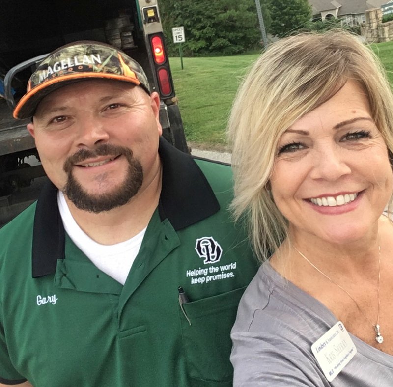 Photo submitted Club vice president Kris Davis (right) with "delivery guy Gary" who has been delivering dictionaries for the last five years.