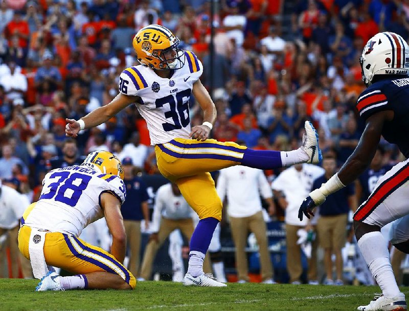 Cole Tracy, a graduate transfer from Assumption College, has performed so well for LSU that fans have begun sending donations to his former school. Some donations — which totaled nearly $6,000 by Tuesday night — have been for $42 in honor of the distance of Tracy’s game-winning field goal at Auburn last week. 