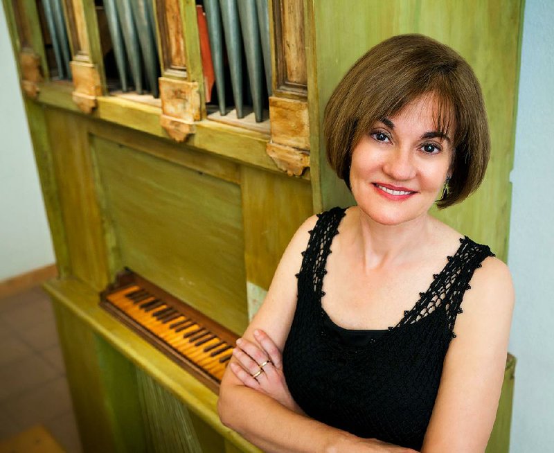 Organist Kimberly Marshall performs works by J.S. Bach, Dieterich Buxtehude, Josef Rheinberger and Jan Pieterszoon Sweelinck on Friday at North Little Rock’s St. Luke’s Episcopal Church.
