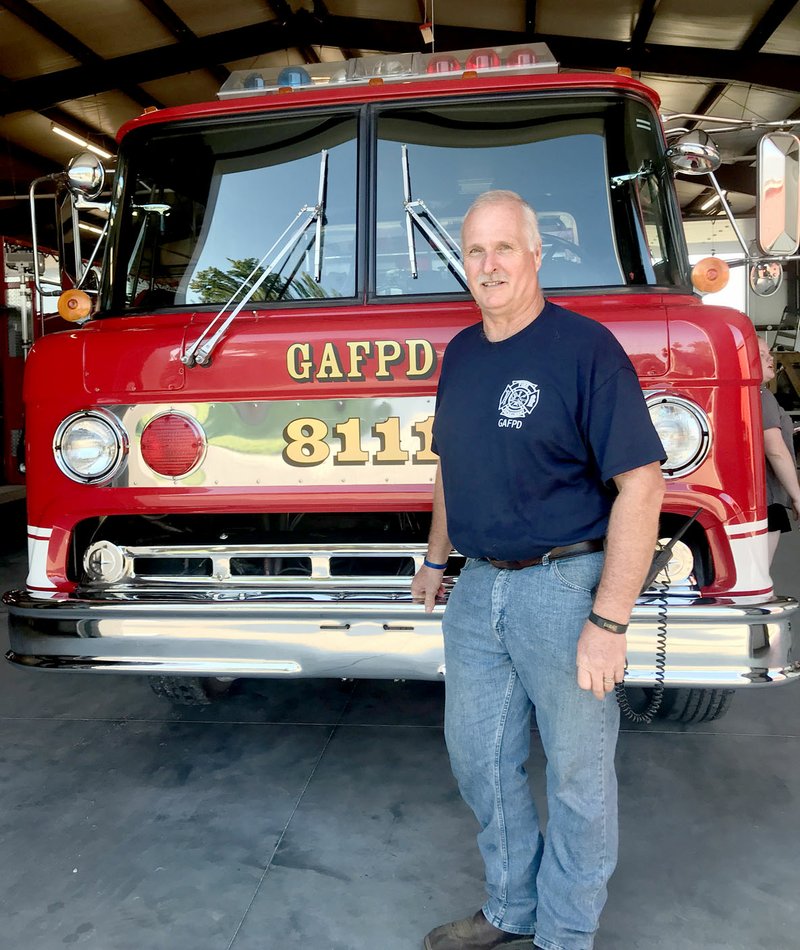 Photo by Sally Carroll/McDonald County Press Goodman Fire Chief Keith Estes proudly serves in his all-volunteer position, leading a team of firemen who respond to protect their community. During his five-year tenure, Estes has built a strong team, provided leadership in the aftermath of a tornado and successfully moved operations into a new facility without an increase to taxpayers.