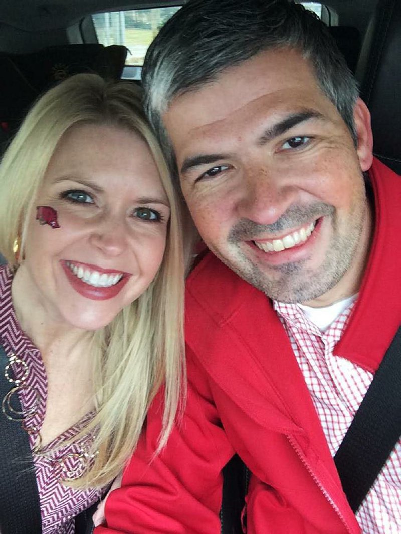 Emily Moss and Brad Runyon met as first-year students at the University of Arkansas School of Law in Fayetteville. He was wearing pajama pants and he had a bandanna on his head when she first saw him. Special to the Democrat-Gazette 