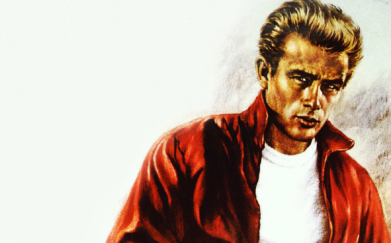 An artist’s rendering of James Dean as Jim Stark in Rebel Without a Cause that was used for, among other things, the film’s German poster.