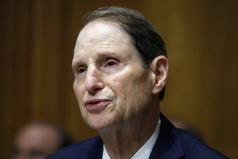  In this June 28, 2018, file photo, Sen. Ron Wyden, D-Ore., speaks during a hearing on Capitol Hill in Washington.