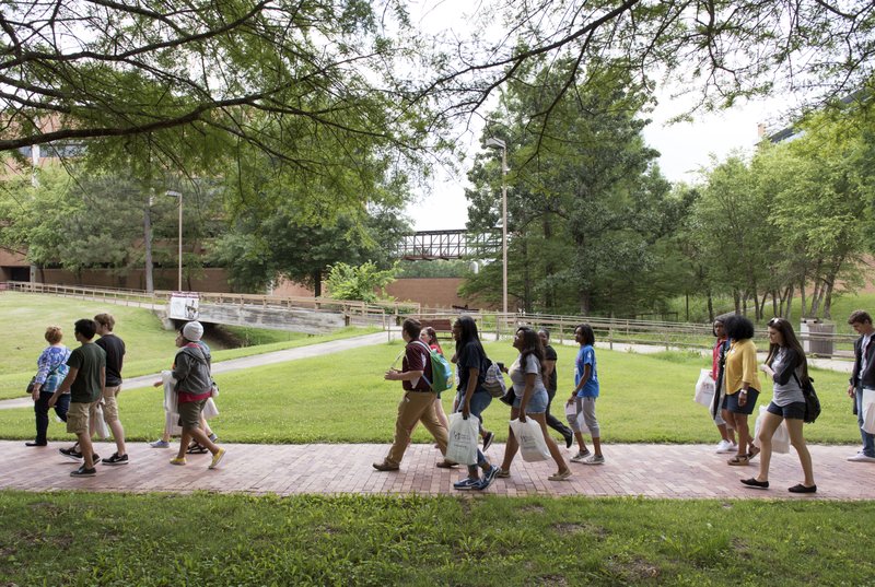 FILE — New students tour the UALR campus in this 2015 file photo.
