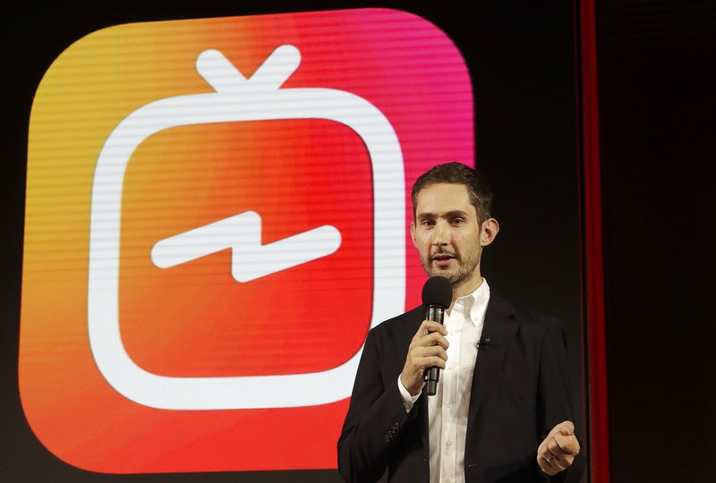  In this Tuesday, June 19, 2018, file photo, Kevin Systrom, CEO and co-founder of Instagram, prepares for an announcement about IGTV in San Francisco.