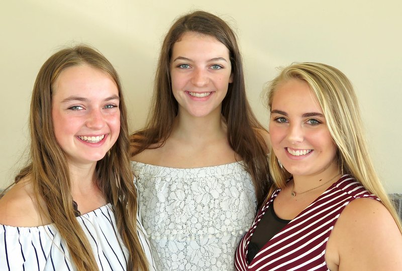 Homecoming queen candidates at Gravette High School are seniors Keeley Bulza, Hannah Westrick and Hannah Cole. The queen will be crowned in ceremonies before Friday night's football game.